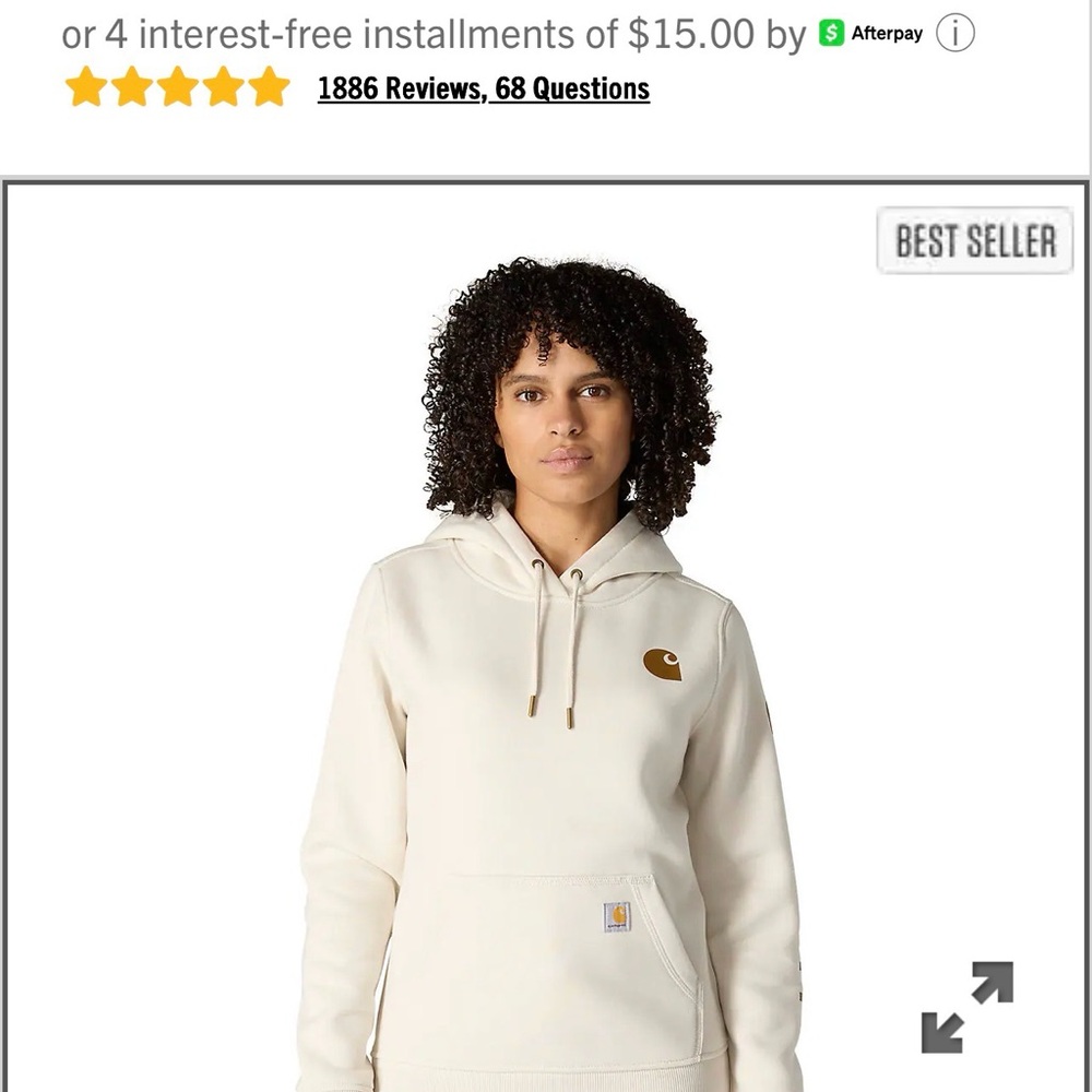 Carhartt Women's Cream Pullover Hoodie with Small Logo